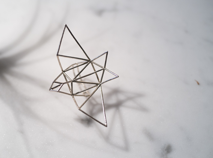origami sparrow ring 3d printed 