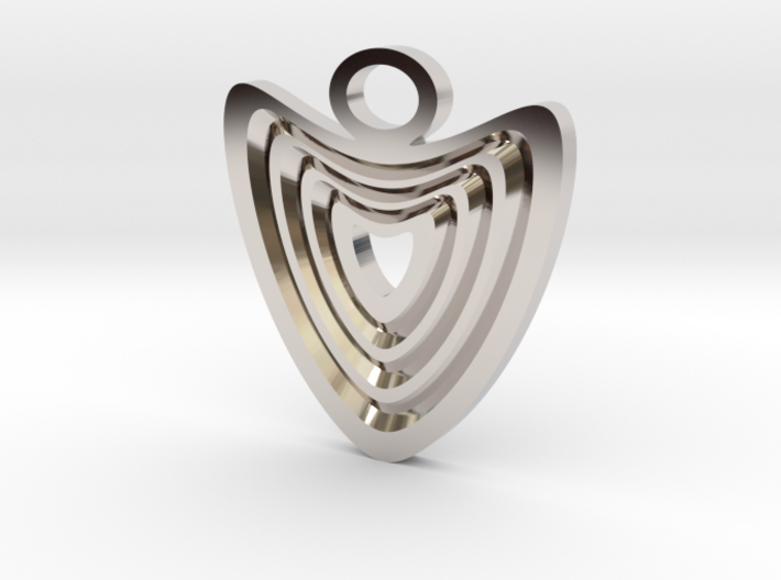 Heart with grooves Pendant 3d printed