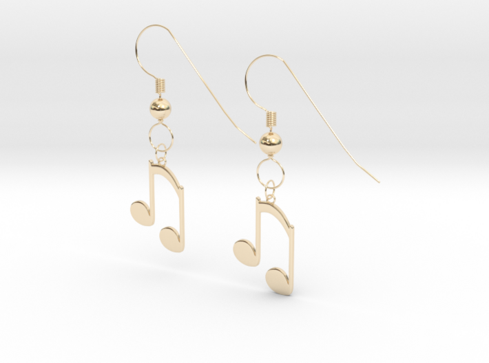 Music note earrings version 2 3d printed