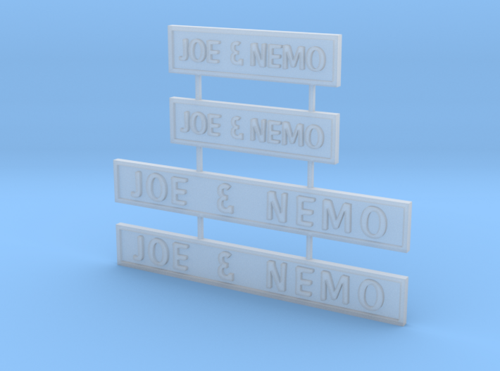 Joe Nemo signs z scale 3d printed Joe &amp; Nemo signs Z scale