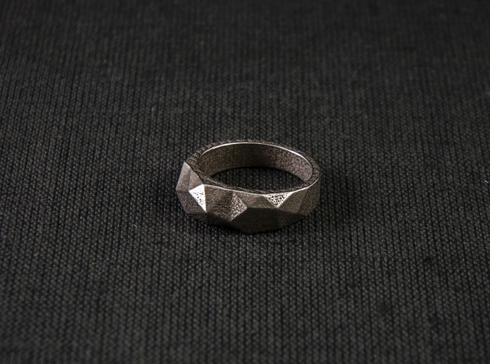 Tri Morph Ring 3d printed Photo of the ring in Stainless Steel
