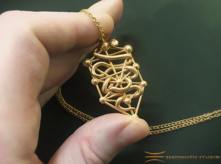 Kabbalah Serpent Pendant 4.5cm 3d printed 