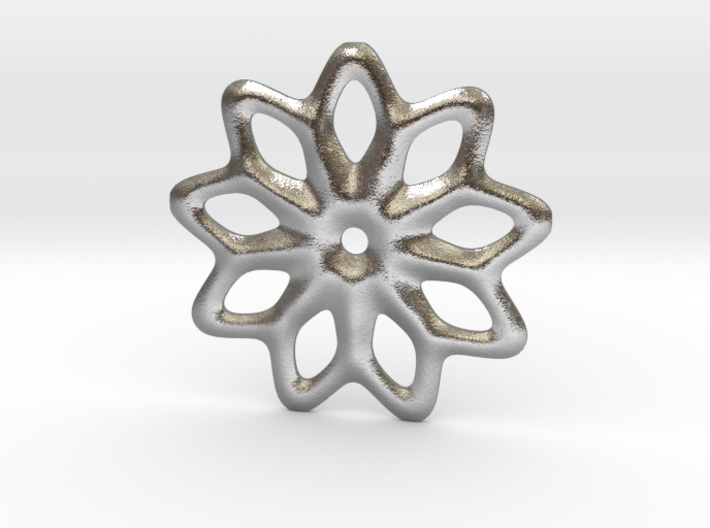 Smooth rosace shape for pendant or earrings 3d printed