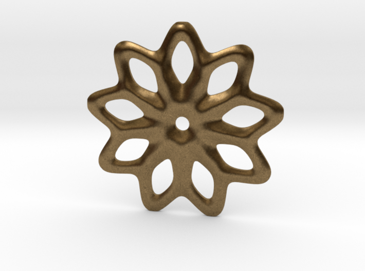 Smooth rosace shape for pendant or earrings 3d printed