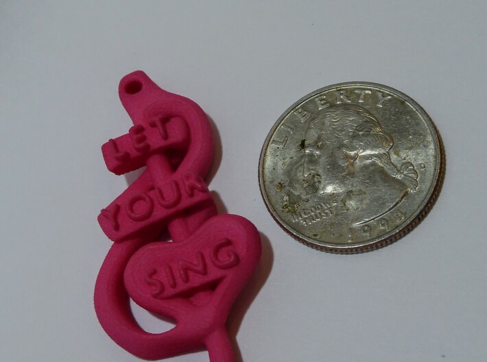Let Your Heart Sing Pendant 3d printed 