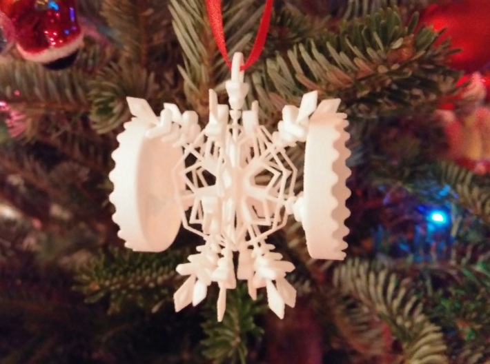 Snow Flake Photo Christmas Tree Ornament 3d printed