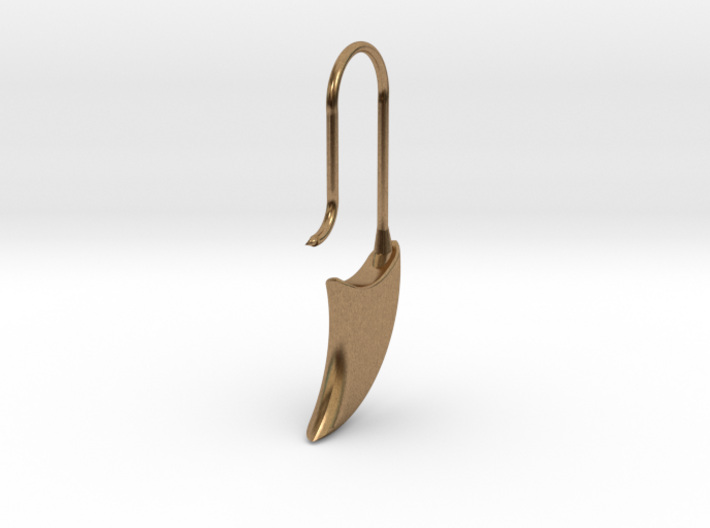 Medium size drop earring(KB3a) 3d printed Raw brass has an antique gold look to the surface finish