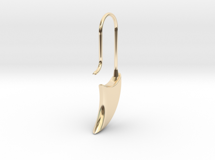 Medium size drop earring(KB3a) 3d printed Gold plated is an affordable option to solid gold