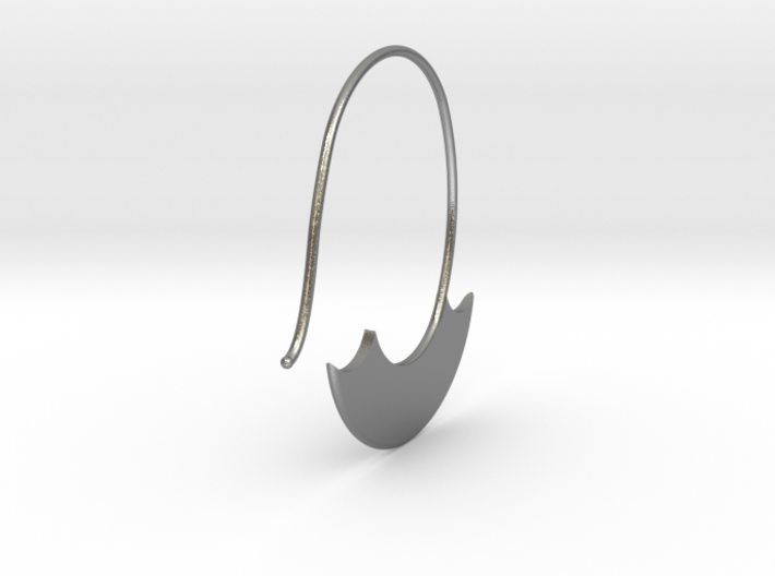 Hoop small to medium size (SWH2c) 3d printed Raw silver has an antique silver look