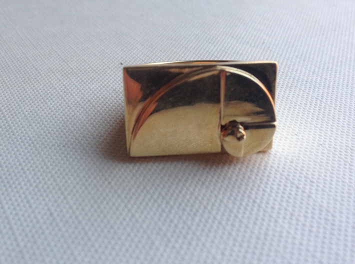 Golden Ratio Ring 3d printed Polished Brass