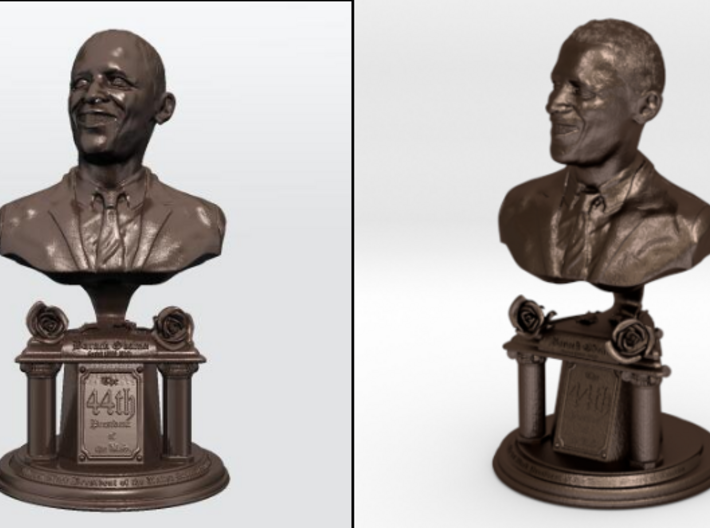 14 inch Bronze bust of Barack Obama 3d printed 