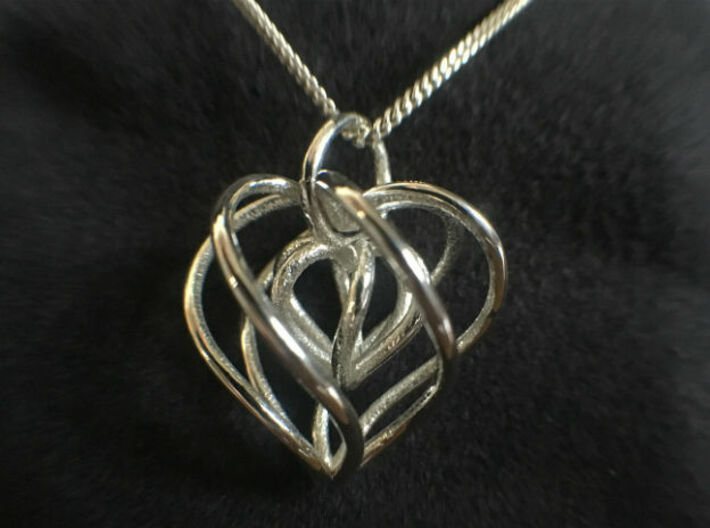 My Heart is Yours - Heart in a heart pendant 3d printed