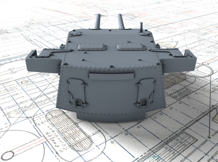 1/700 HMAS Canberra 8"/50 MKVIII Guns 1942 3d printed 3d render showing A and Y Turret detail
