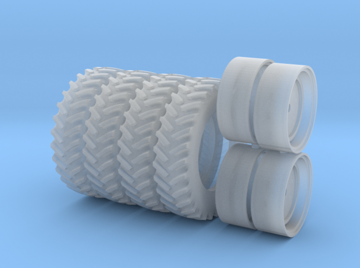 1/64 Scale 42 Inch Rear Wheels &amp;Tires, No Spacers 3d printed