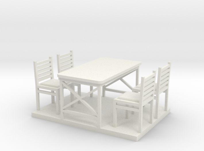 Waffle HouseTable and Chairs HO 87:1 Scale 3d printed