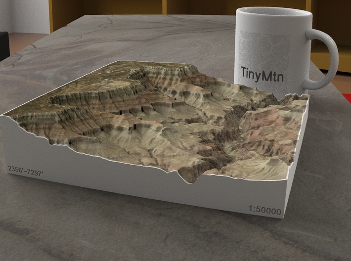 South Rim Grand Canyon, Arizona, 1:50000 Explorer 3d printed