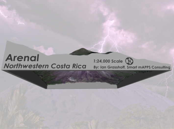 Arenal Volcano, Costa Rica: 6" 3d printed 