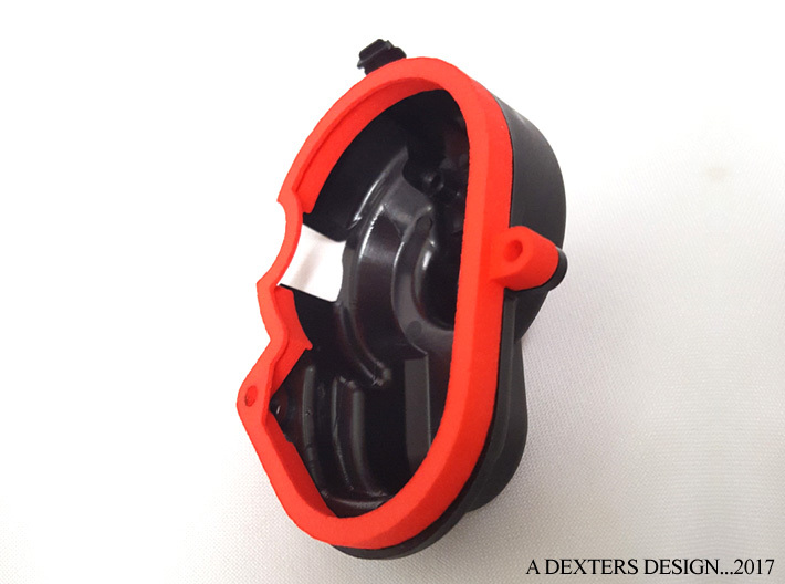 Dust Cover Extender for Traxxas 3d printed Inside Cover View. Shown in Red Strong &amp; Flexible Polished
