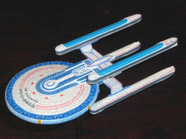 1/2500 - Tessera Explorer Cruiser (solid nacelles) 3d printed Printed model in WSF, hand painted by WarpNein from AST forum