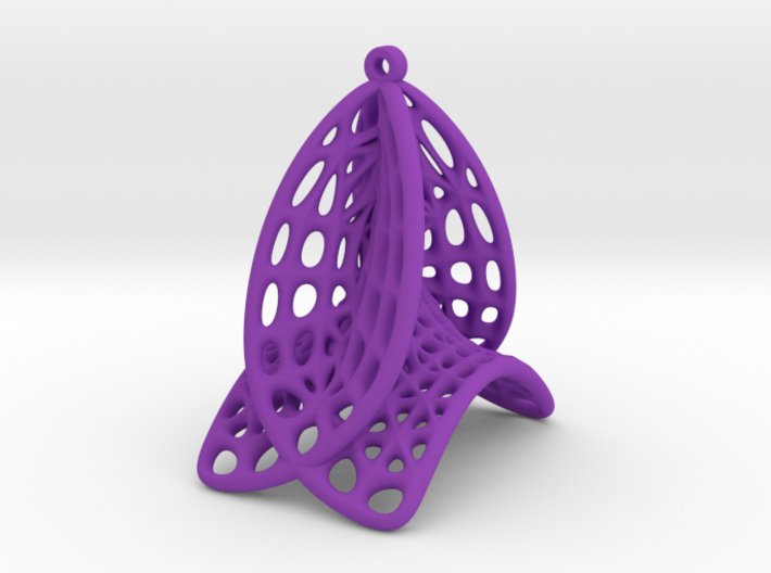 Voronoi Catalan Curve Earring (001) 3d printed