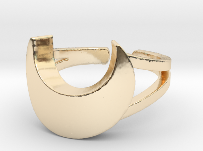 Crescent Moon Ring Size 10 3d printed