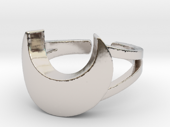 Crescent Moon Ring Size 10 3d printed