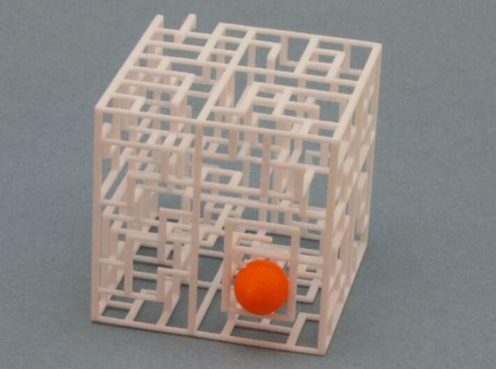 Escher’s Playground 3D Maze Cube 3d printed Ball in entrance