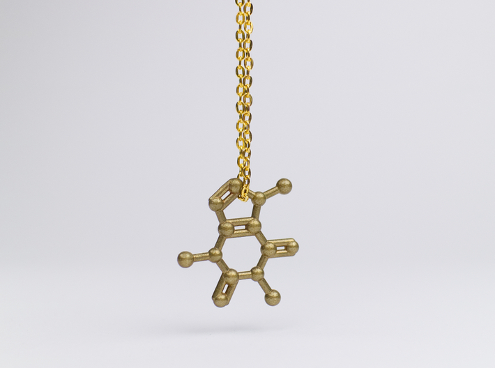 Caffeine Molecule Necklace / Keychain 3d printed Caffeine Molecule Necklace
