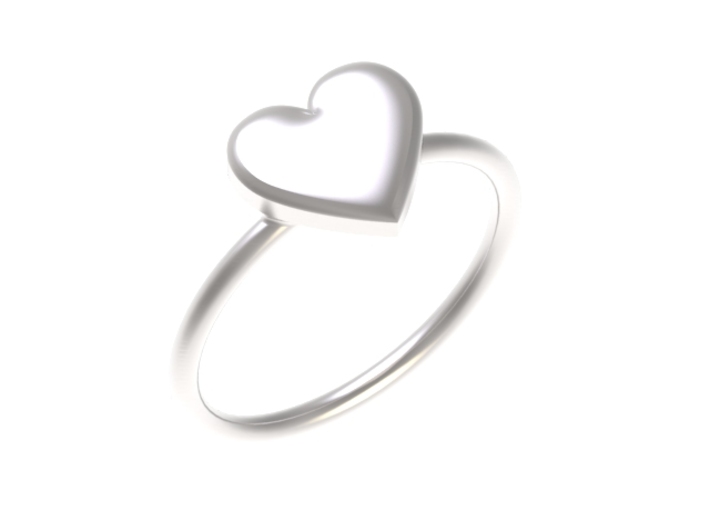 Big single heart ring, Size 7 3d printed