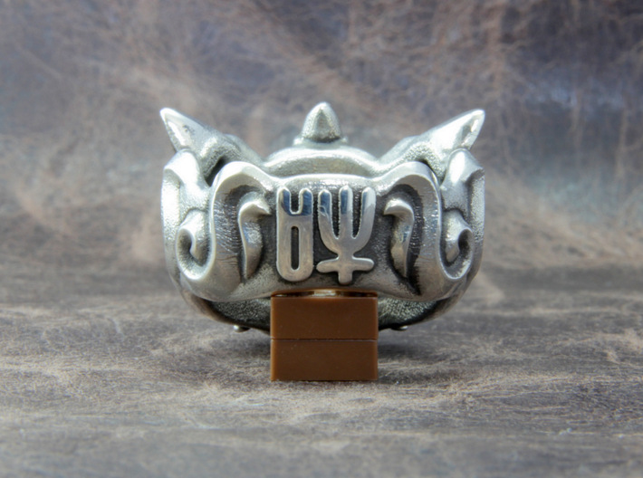 Fu Dog (Komainu) "um" Ring 3d printed Chinese character "um" is engraved.