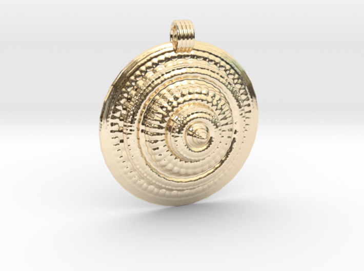 Fractal Round Pendant 3d printed