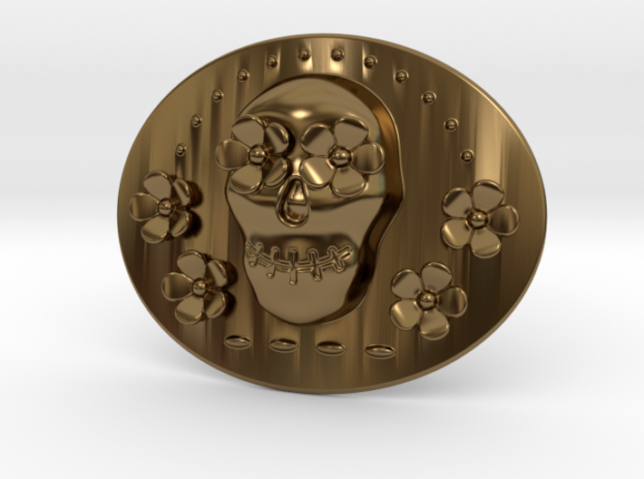 Cabeza Belt Buckle Flowers Mexico 3d printed