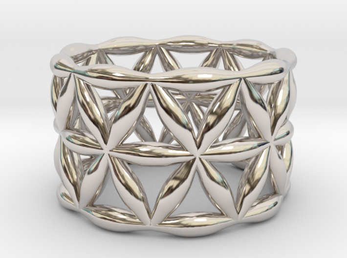 Flower of Life Ring 3d printed