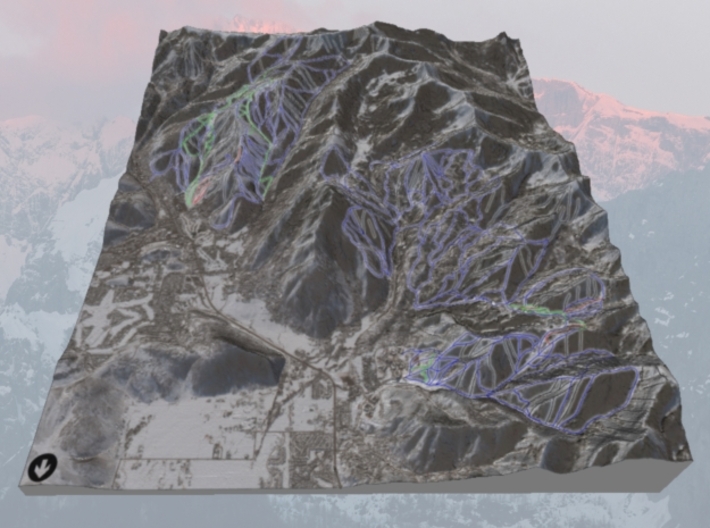 Park City Ski Map, Utah - Winter 3d printed 
