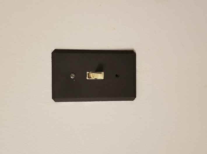 Light Switch Cover - Plain and Simple 3d printed (For some reason, Shapeways rotated this image automatically)