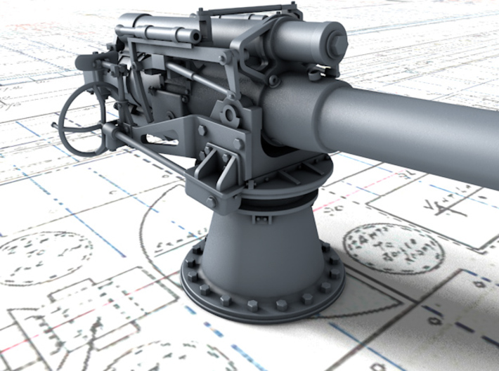 1/128 British 4"/50 (10.2 cm) BL Mark VII Gun x2 3d printed 3d render showing product detail