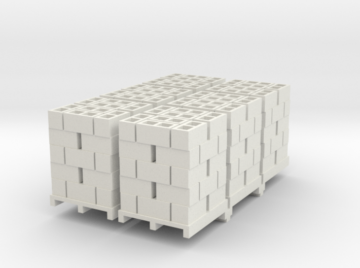 Pallet Of Cinder Blocks 5 High 6 Pack 1-50 Scale 3d printed