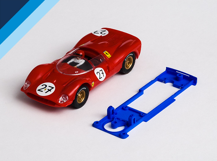 1/32 SCX Ferrari GT 330 Chassis for Slot.it SW pod 3d printed Chassis compatible with SCX Ferrari GT 330 body (not included)