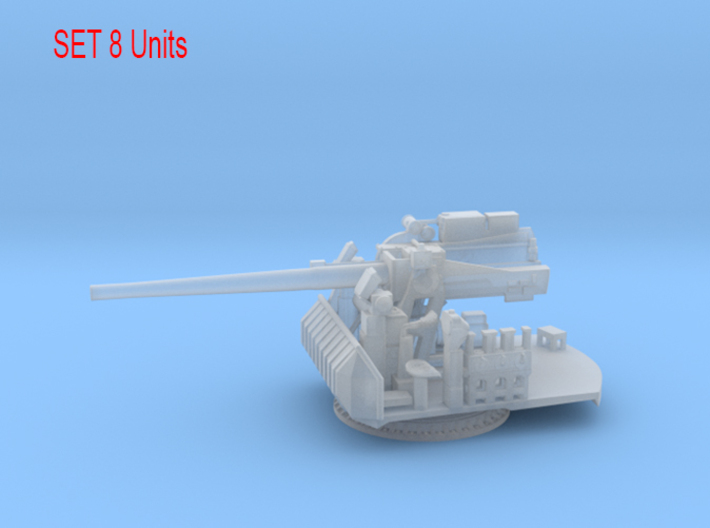 1/600 USN Single 5 inch (127 mm) 38 Gun Set x8 3d printed 