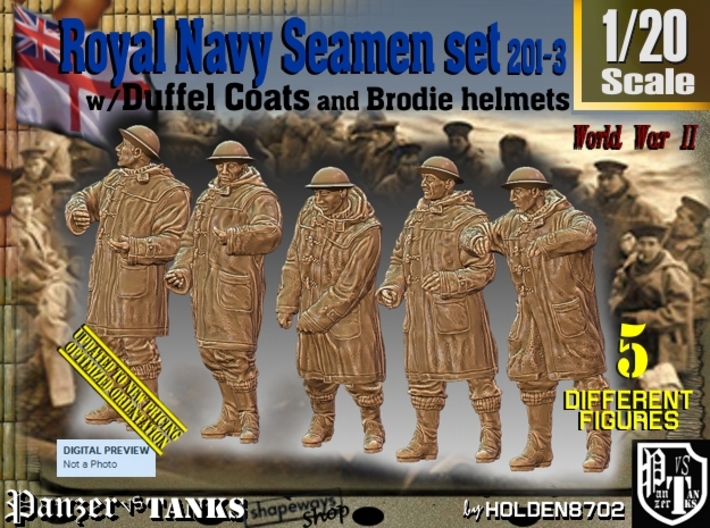 1/20 Royal Navy Duffel Coat Set201-3 3d printed