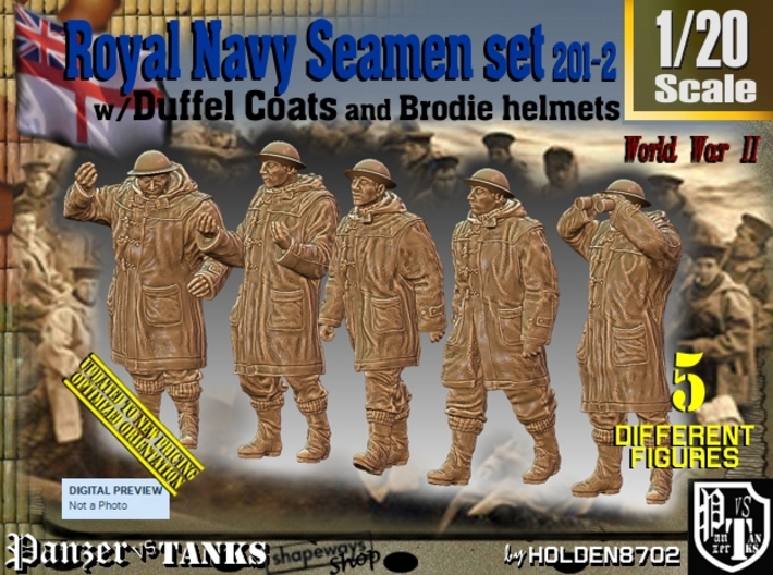 1/20 Royal Navy Duffel Coat Set201-2 3d printed