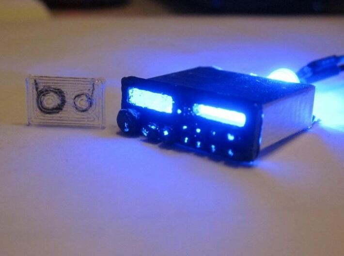 Old school car audio radio with tape in 1/10 scale 3d printed 