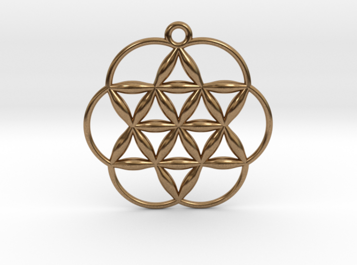 Flowering Seed of Life Pendant 1&quot; 3d printed