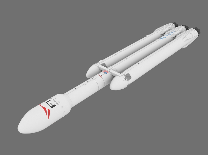 250mm - SpaceX Falcon Heavy [Full Colour] 3d printed 