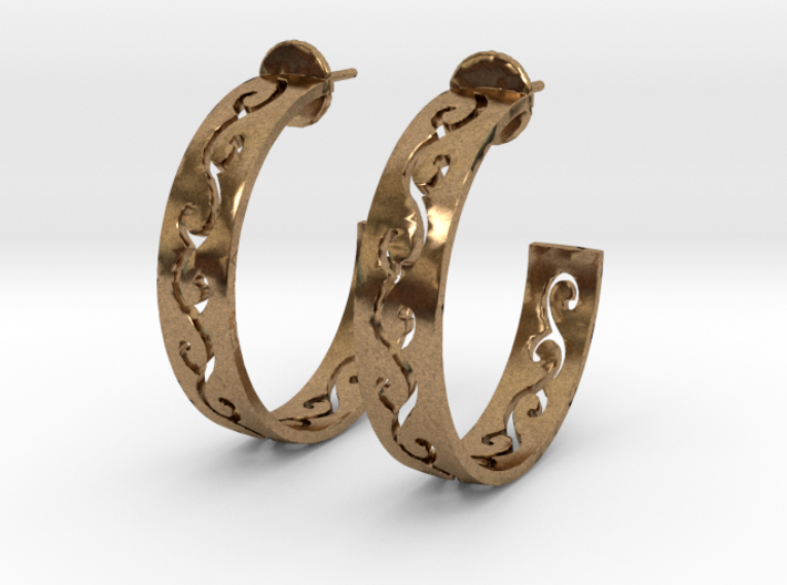 Carved Hoop Earrings 3d printed