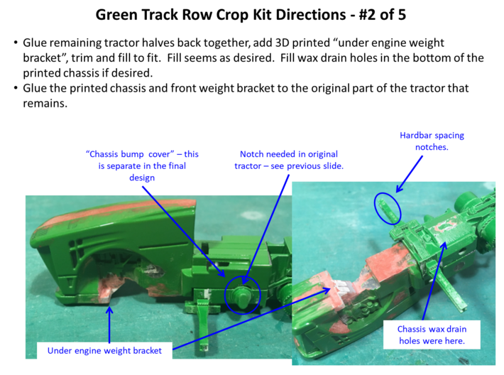 V3-GREEN TRACK 72-120" ROW CROP KIT, WIDE WHEELS 3d printed 