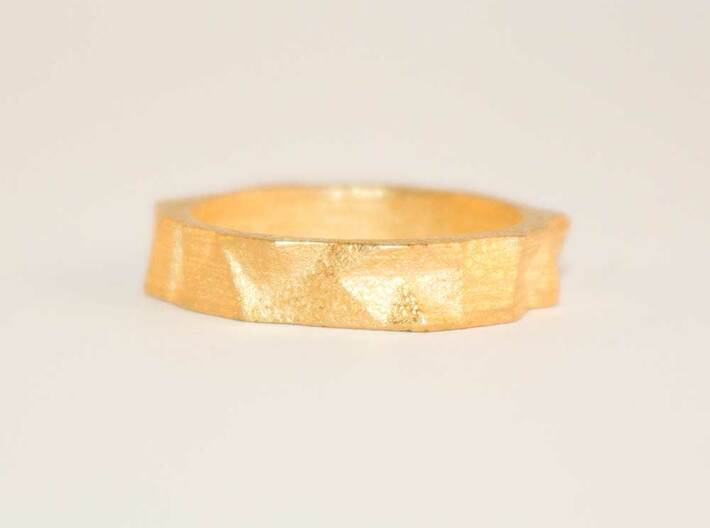 Origami Ring 3d printed Origami Ring Matte Gold Steel