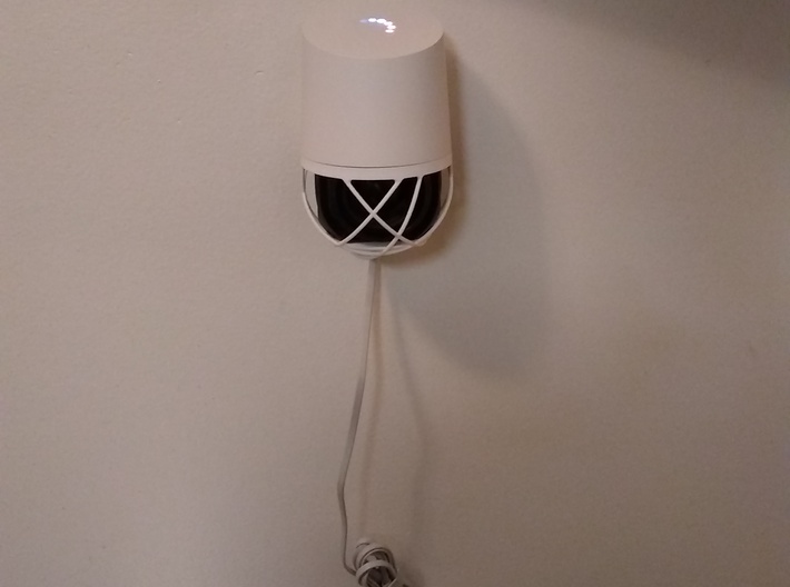 Google Home Wall Mount Base 3d printed White shown