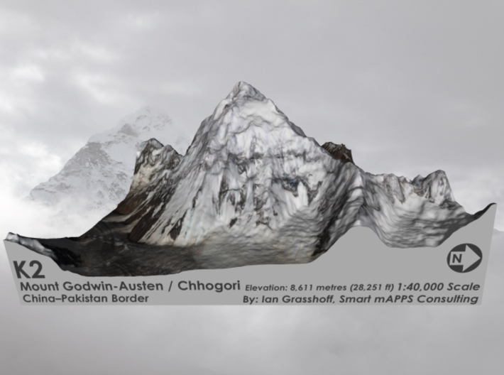 K2 / Mount Godwin-Austen: 8&quot; 3d printed