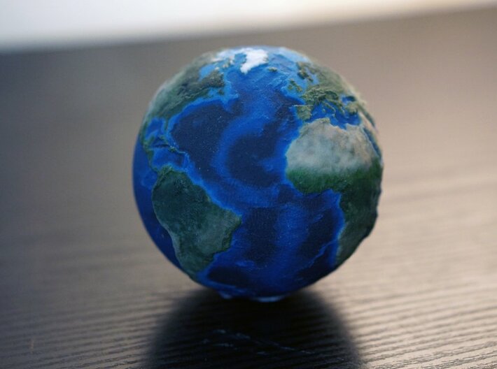 Earth with relief detail 3d printed 